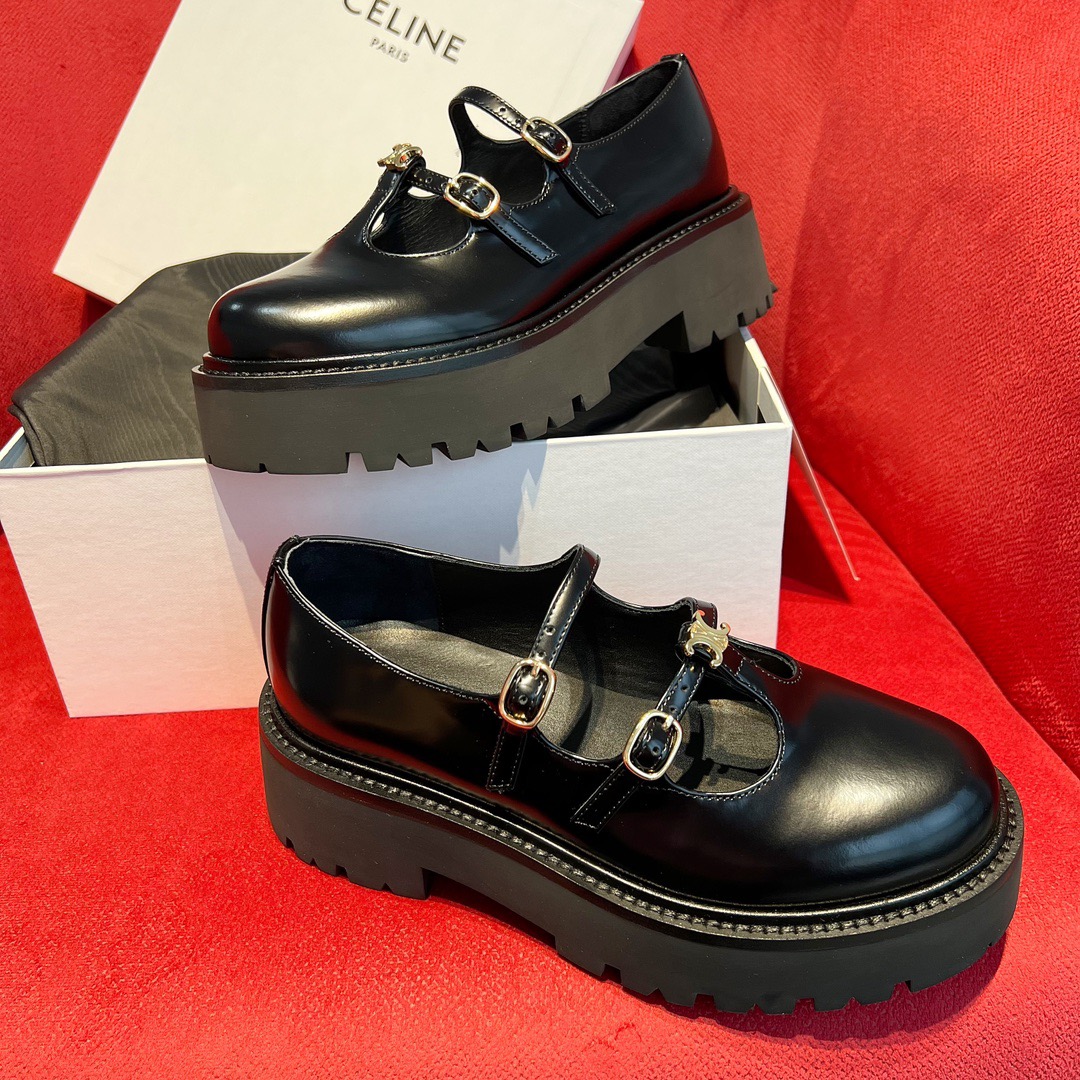 GIÀY CELINE Black Leather loafer