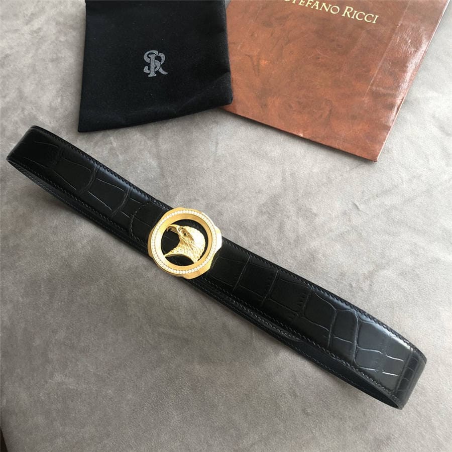 DÂY LƯNG STEFANO RICCI CROCODILE LEATHER DA CÁ SẤU Belt Khóa bạc