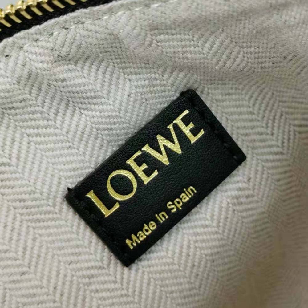 TÚI LOEWE hình chữ nhật bằng vải Jacquard và da bê màu đen