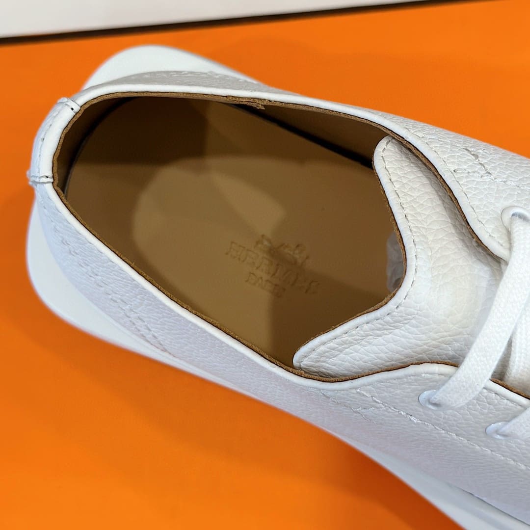 GIÀY HERMES SNEAKER LOW SPORTS CALFSKIN WHITE