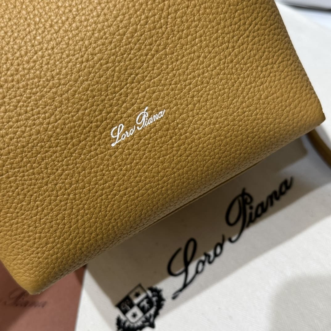 TÚI Loro Piana Bale Micro bằng da bê màu nâu
