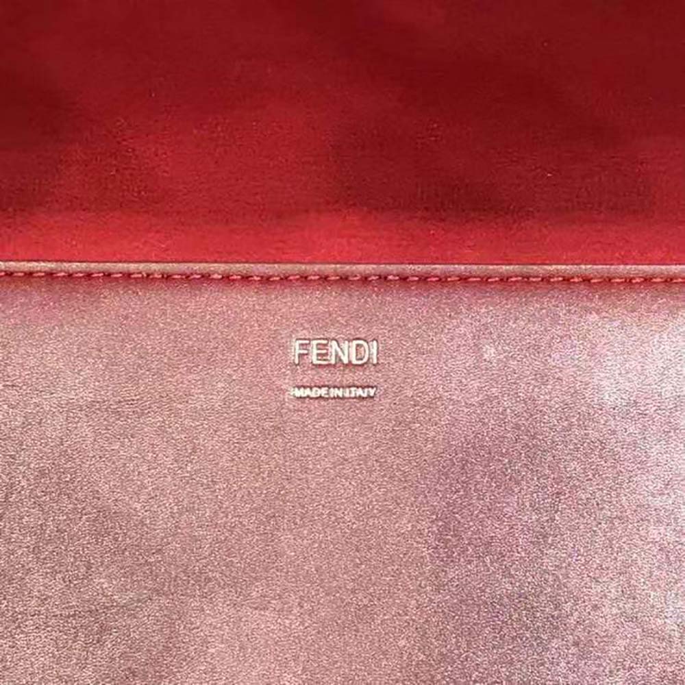 TÚI Fendi Women Sunshine Shopper Burgundy Leather Shopper-Maroon