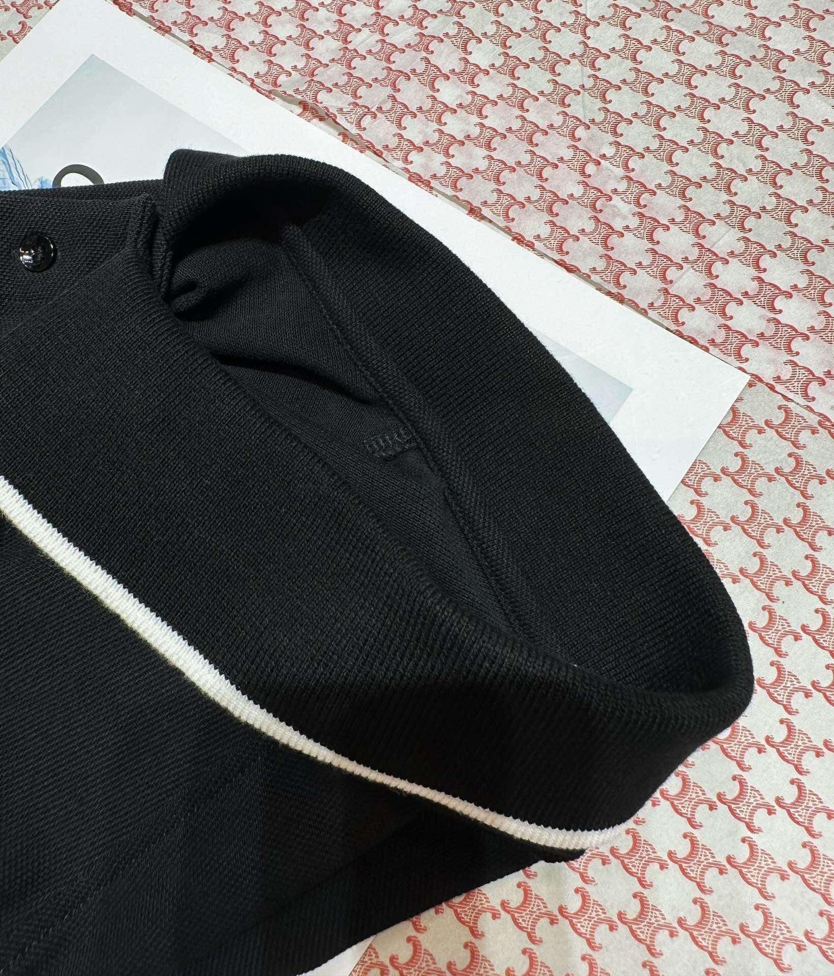 ÁO CELINE LOGO POLO SHIRT BLACK