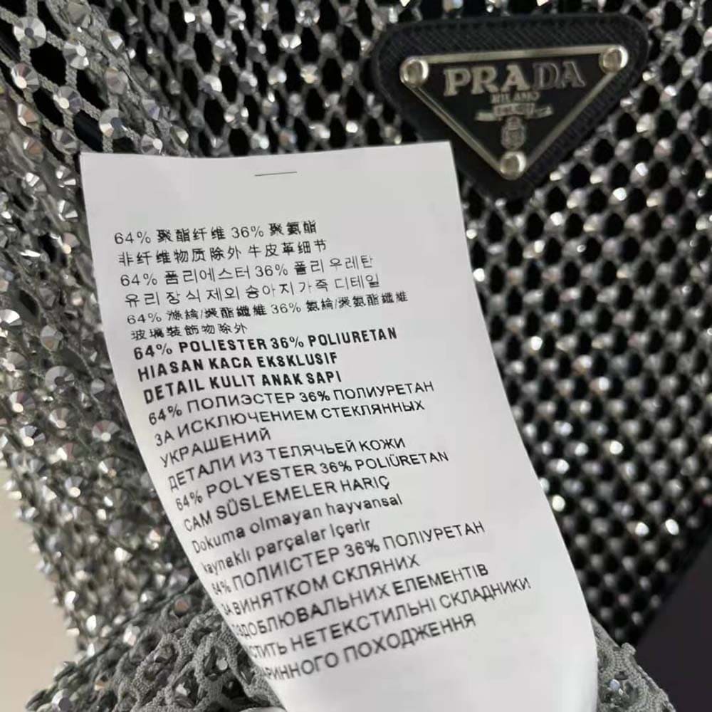 Váy Prada Women Rhinestone Embroidered Mesh Mini-Dress