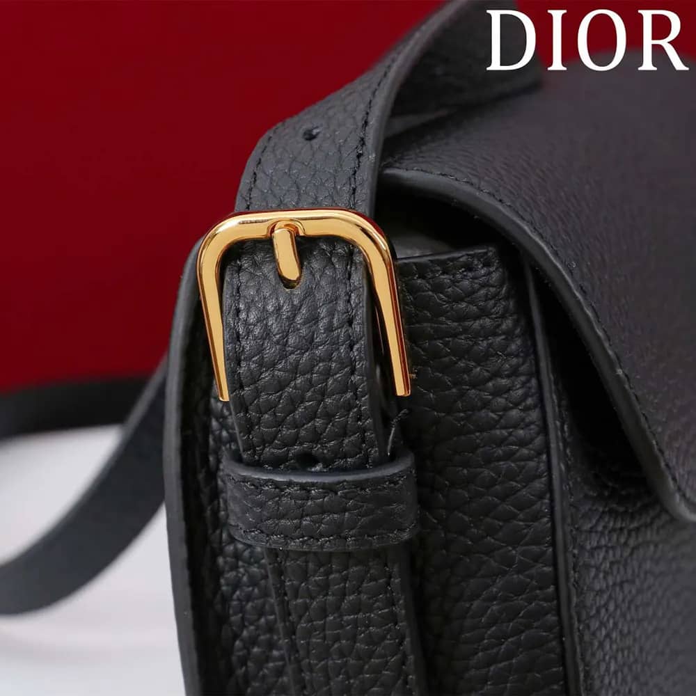 TÚI Dior Women Bobby East-West Bag Black Grained Calfskin