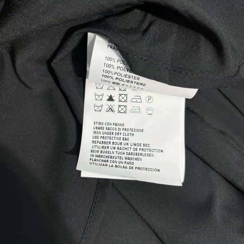 VÁY Prada Women Satin Sablé Mini-dress with Enameled Metal Triangle Logo