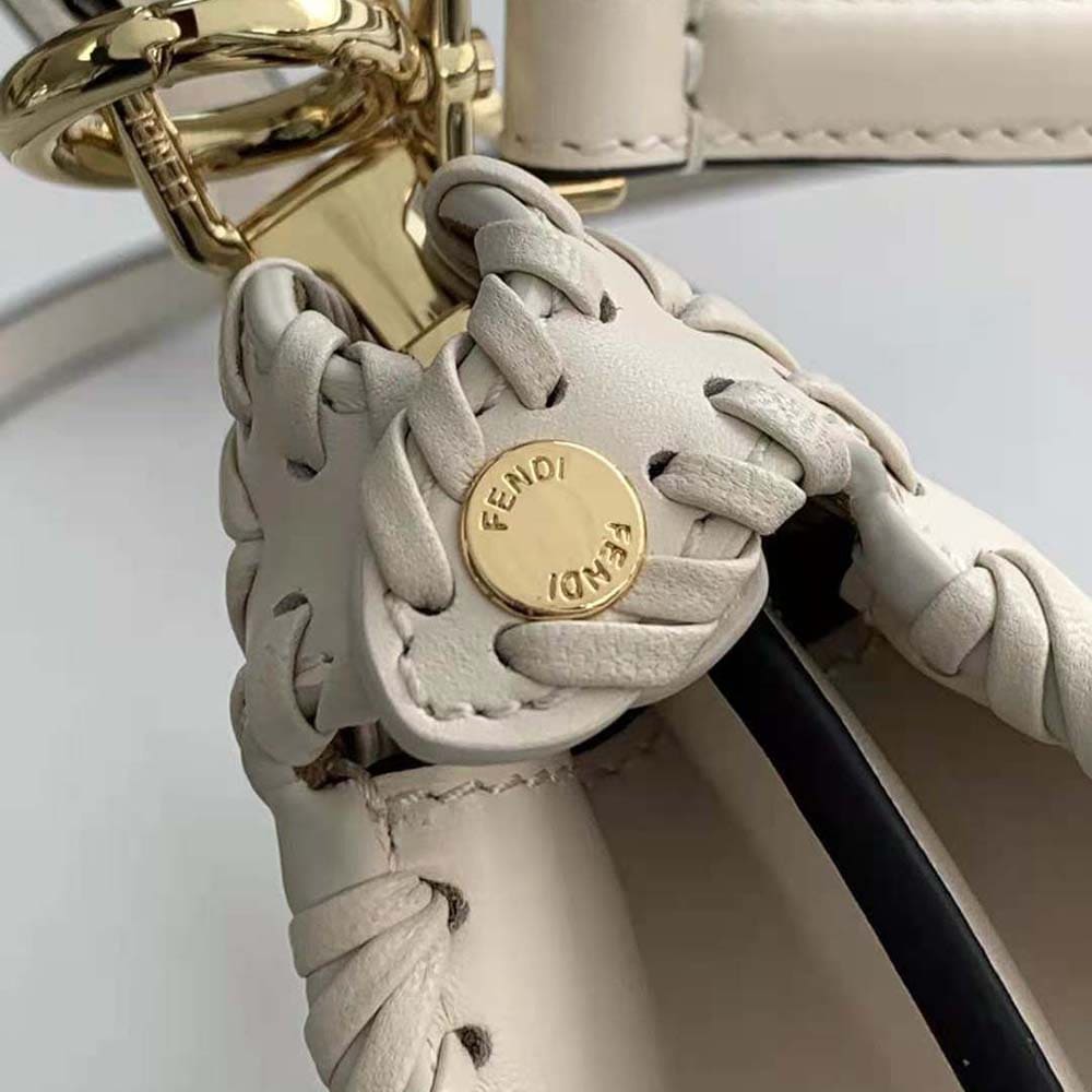 TÚI Fendi Women Peekaboo ISeeU Petite White Padded Calfskin Leather Bag