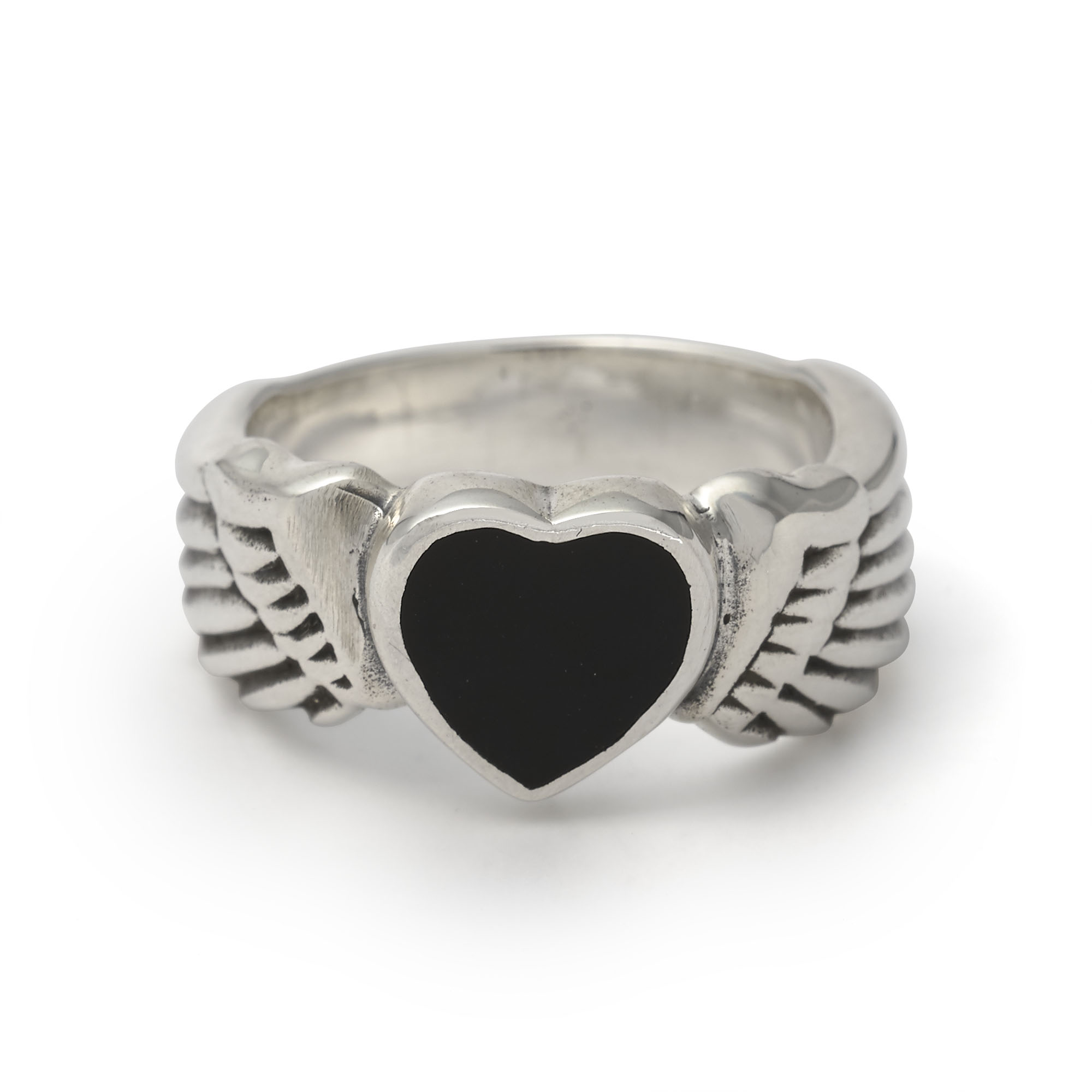 THE Winged Heart with Enamel Ring silver sterling 925 Italia