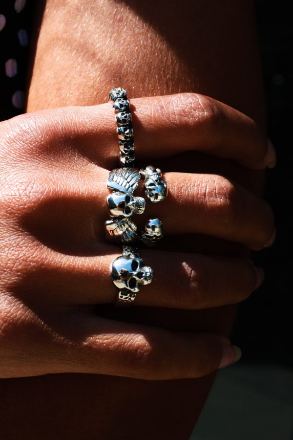 THE Angles wings Skull Ring silver sterling 925 Italia