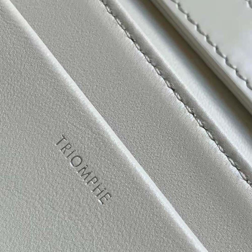 TÚI Celine Women Trapeze Triomphe Bag in Shiny Calfskin-White