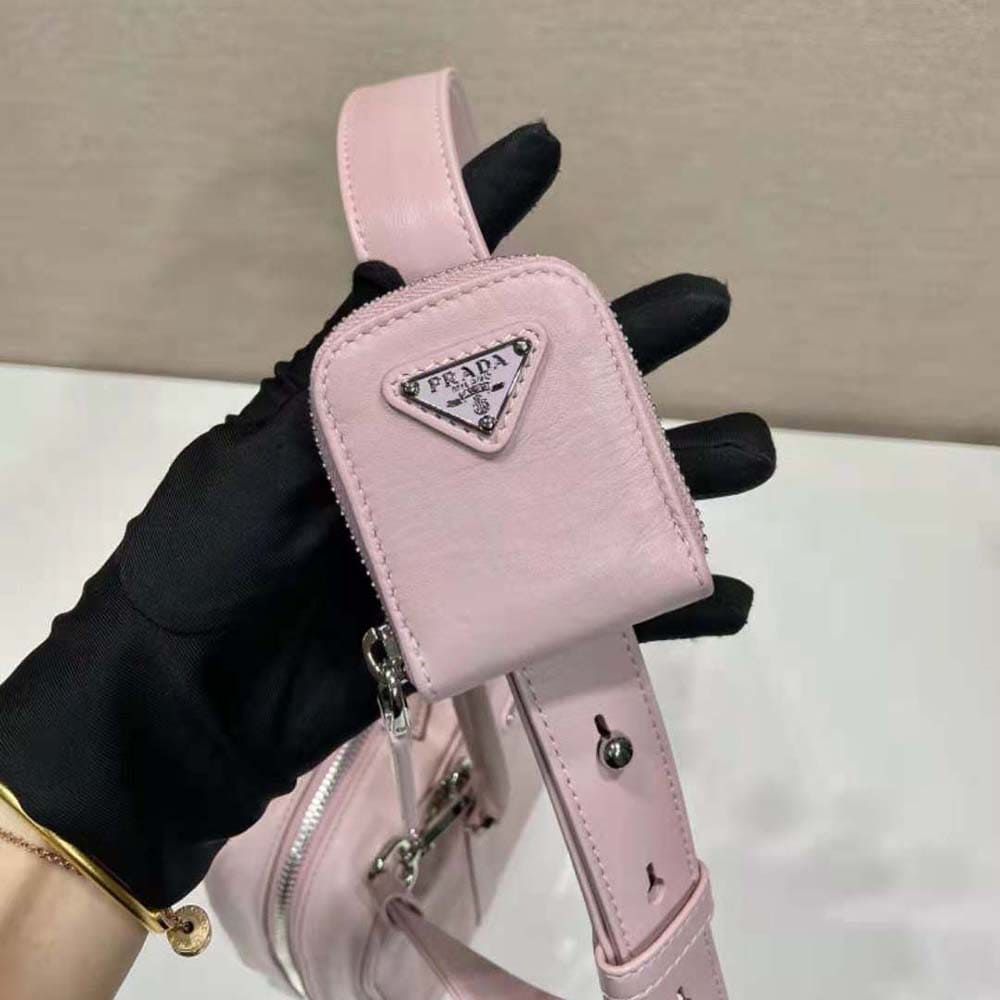 TÚI Prada Women Medium Antique Nappa Leather Top Handle Bag-Pink