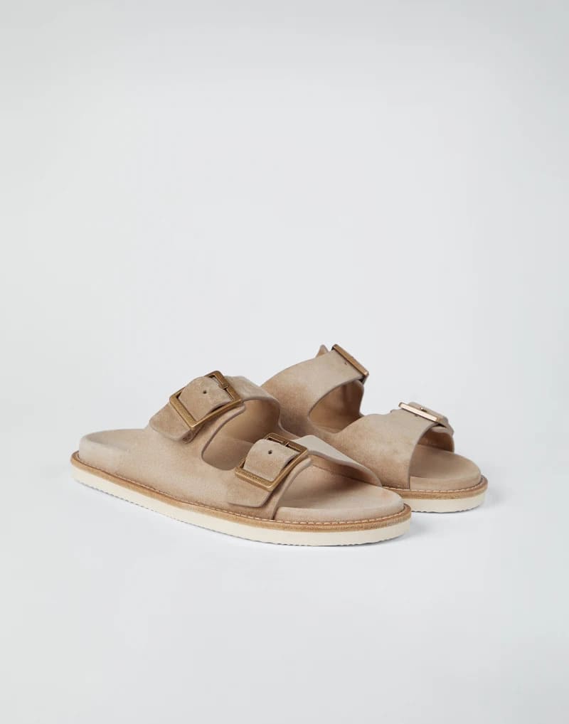 DÉP SLIDE BRUNELLO CUCINELLI SUEDE SHOES AAA DA LỘN