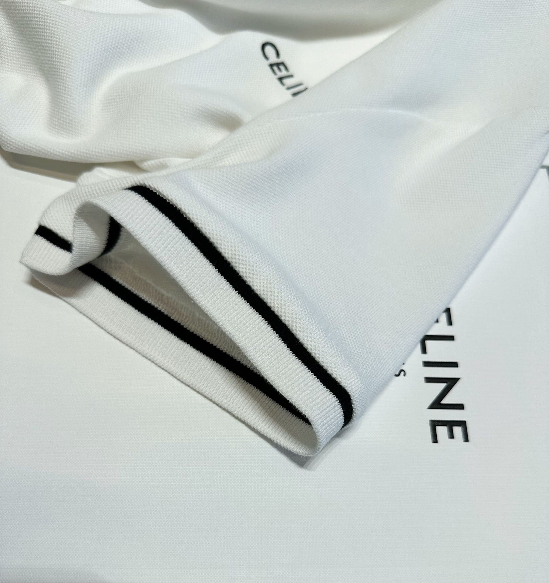 ÁO CELINE LOGO POLO SHIRT WHITE
