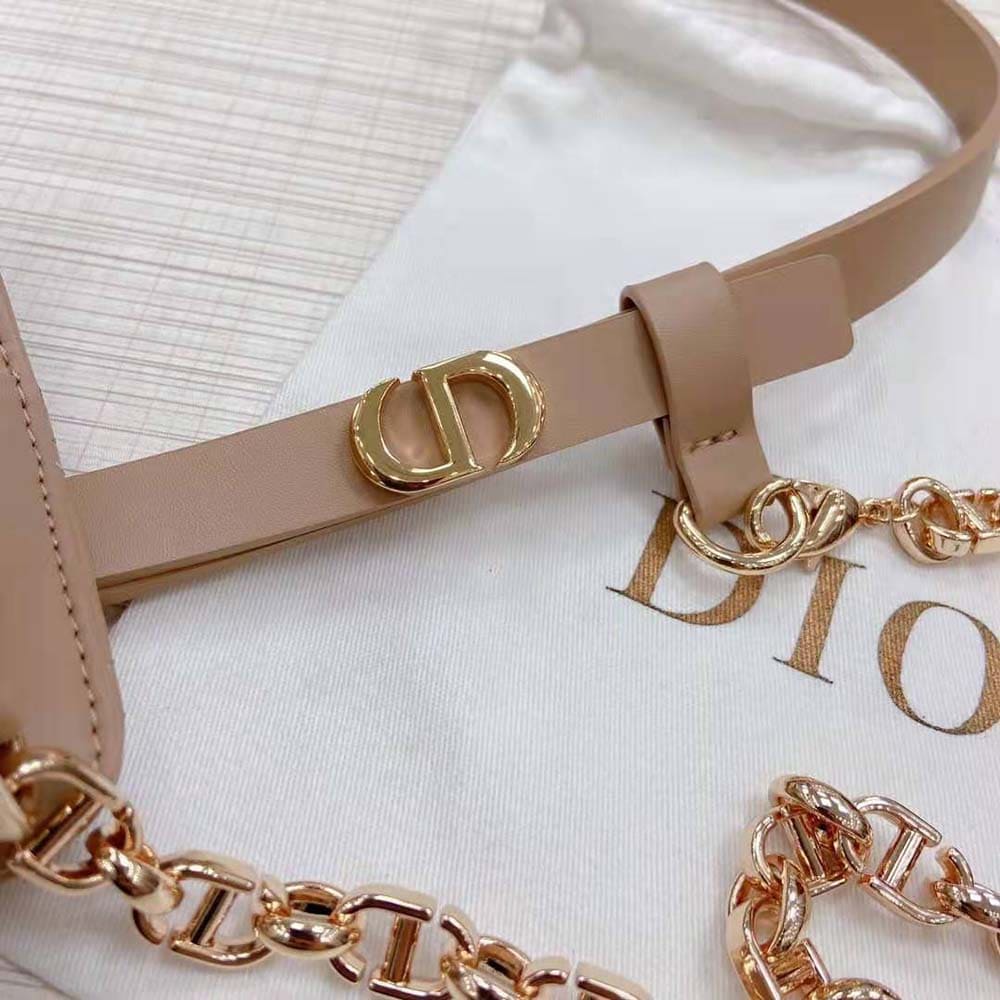 DÂY LƯNG Dior Women Caro Belt with Removable Pouch Black Smooth Calfskin and Cannage Calfskin 15 MM