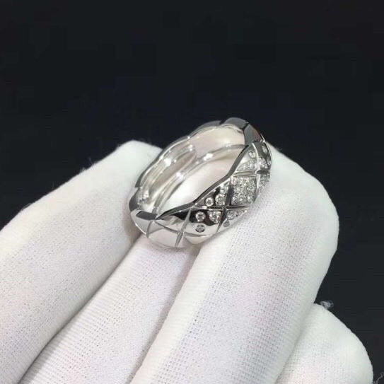 NHẪN COCO CHANEL CRUSH RING DIAMOND WHITE GOLD 18K