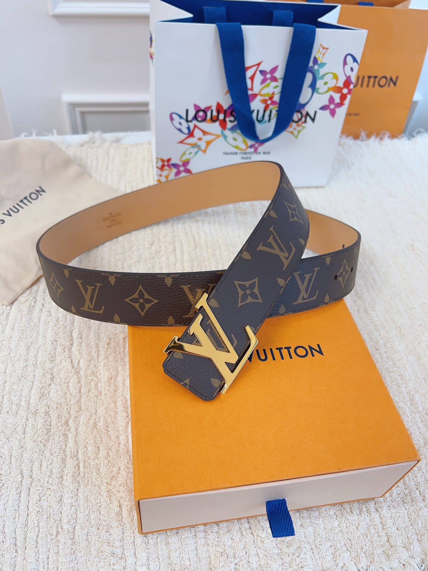 DÂY LƯNG LOUIS VUITTON LV BROWN MONOGRAM Khóa vàng