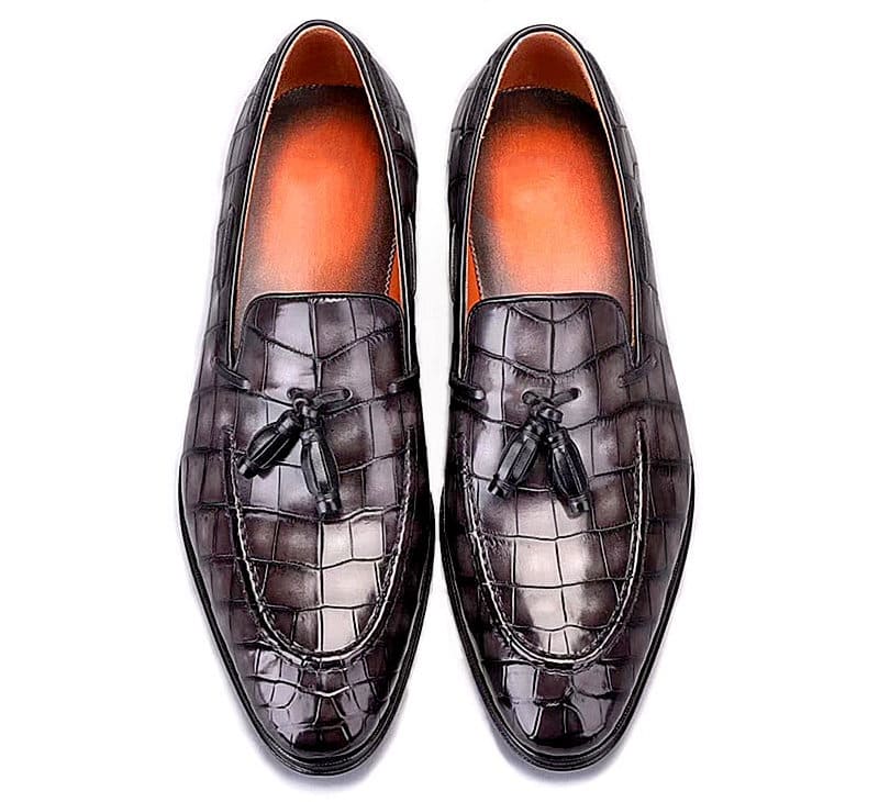 Giày lười Penny Loafers nam da cá sấu được làm thủ công