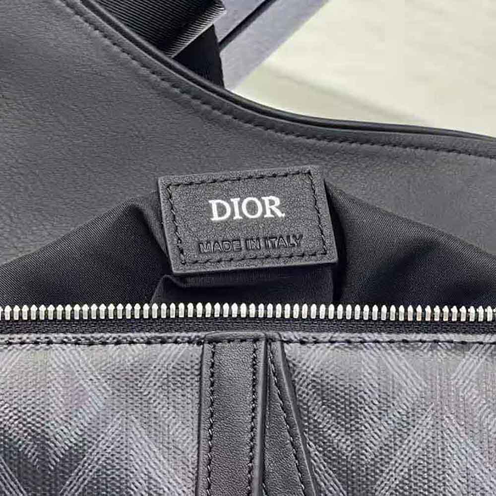 TÚI DIOR Saddle Bag Black CD Diamond Canvas and Smooth Calfskin