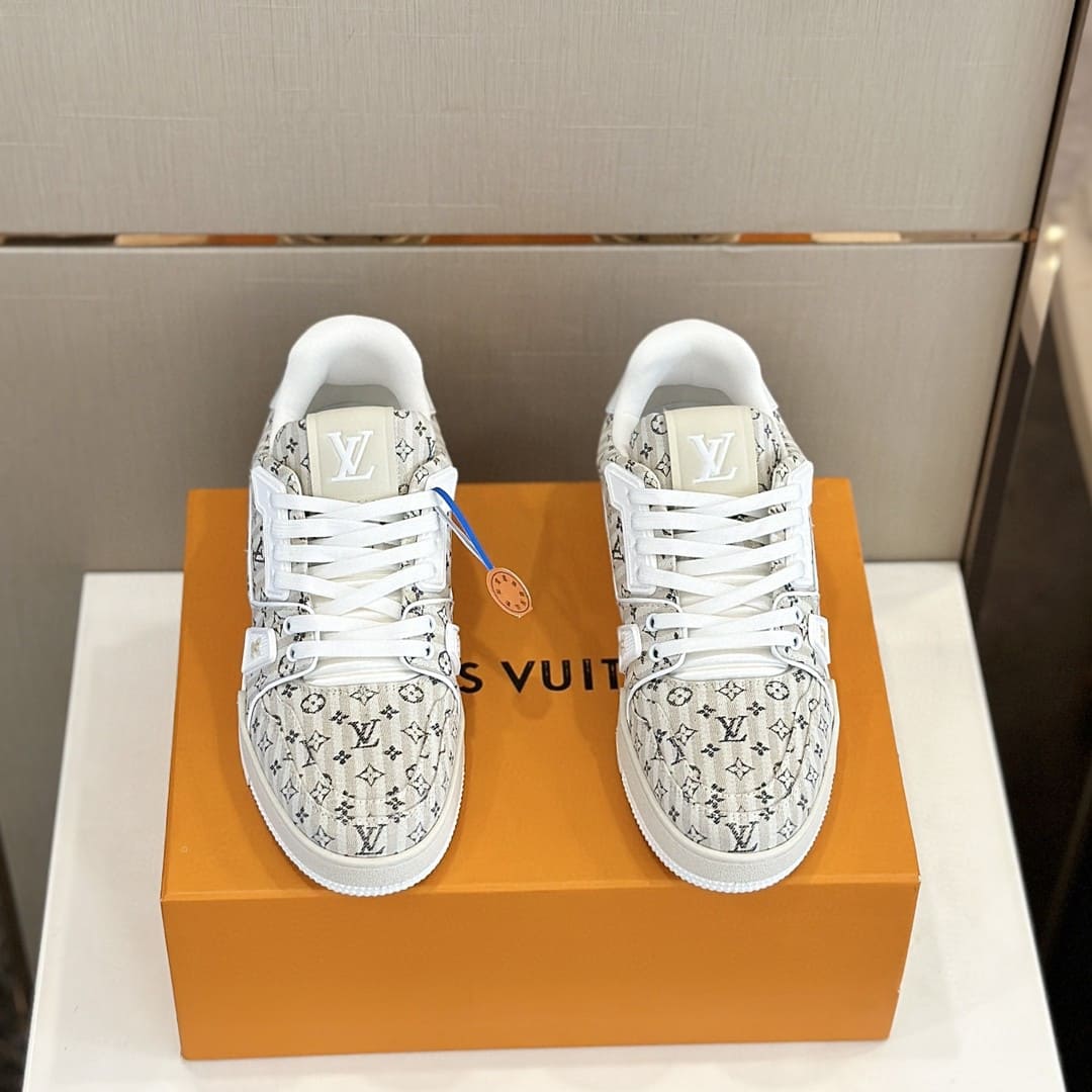 GIÀY LOUIS VUITTON TRAINER MONOGRAM DENIM SNEAKERS SHOES AAA