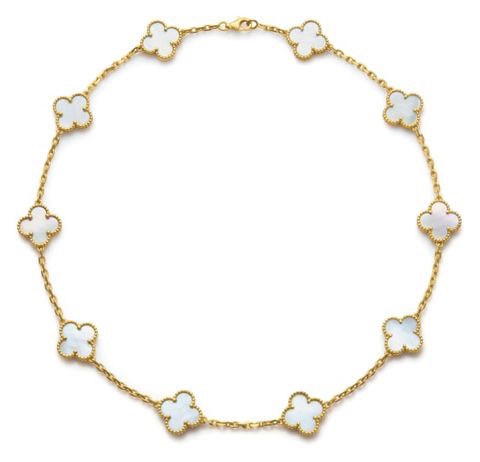 Vòng cổ Van Cleef & Arpels style yellow gold 18K mother of pearl khảm trai