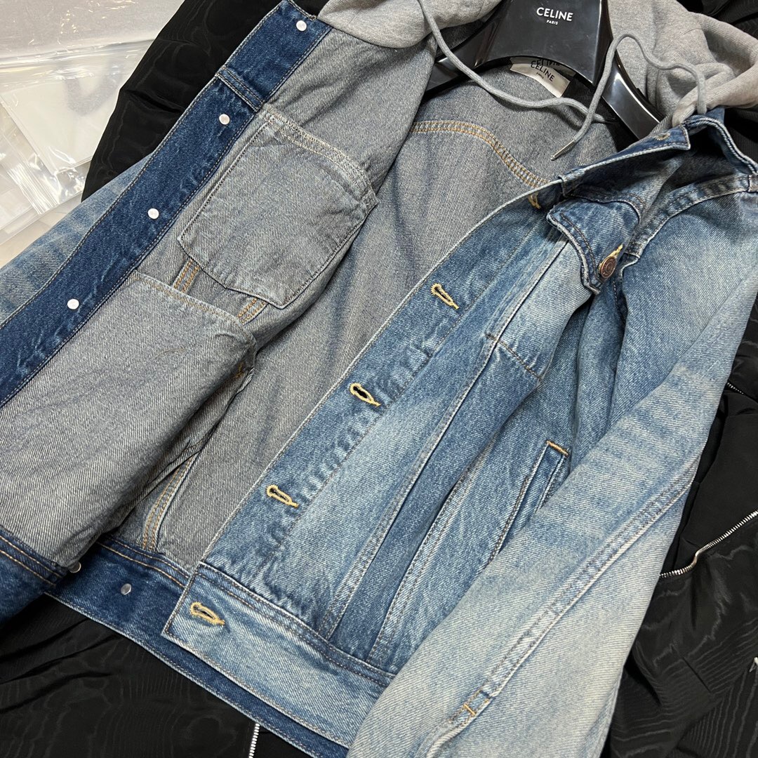 ÁO CELINE DENIM HOODIE JACKET