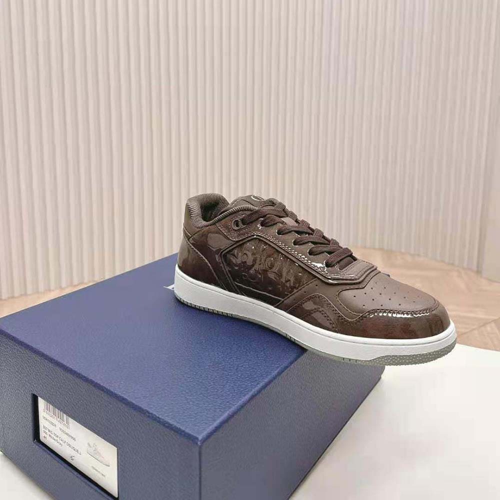 GIÀY DIOR B27 Low-top Sneaker Plum Patent Calfskin and Dior Oblique Gravity Leather