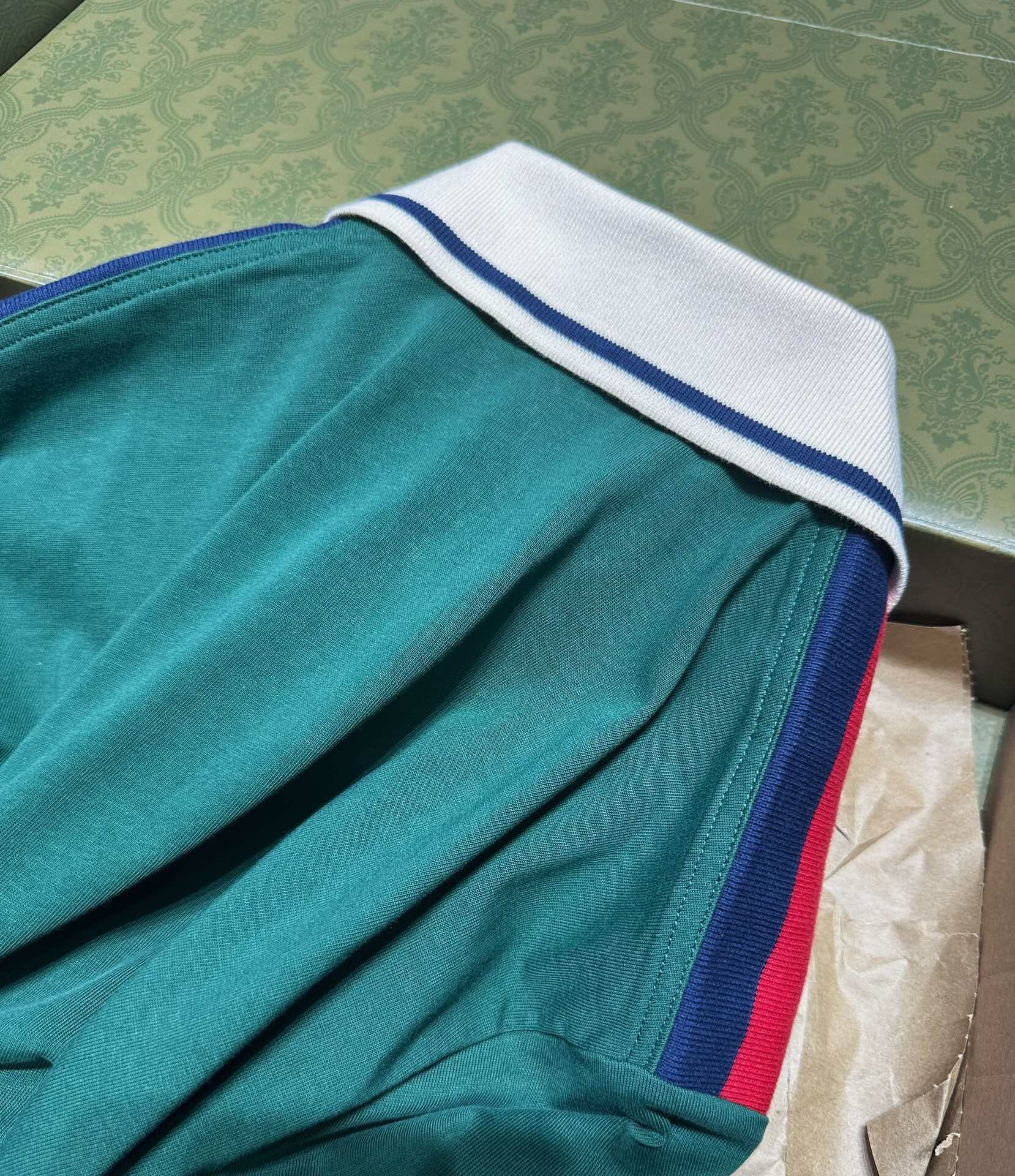 ÁO GUCCI GG POLO SHIRT MÀU XANH LÁ CÂY UNISEX