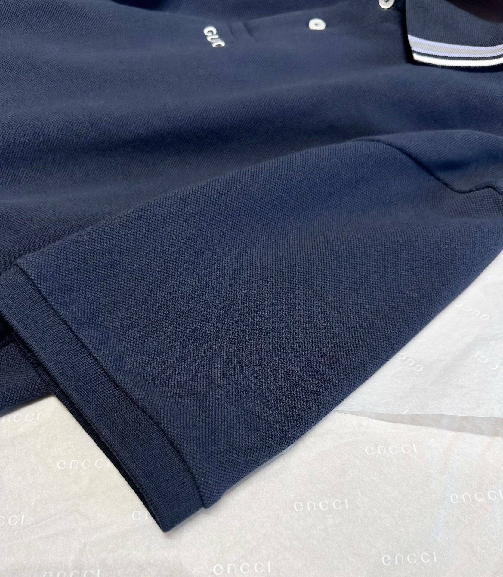 ÁO GUCCI GG POLO SHIRT MÀU XANH ĐẬM UNISEX