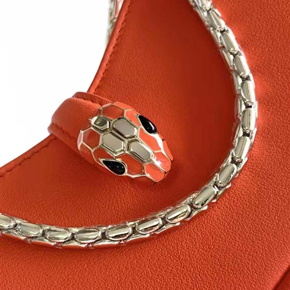 TÚI BVLGARI Women Serpenti Baia Small Shoulder Bag in Calf Leather-Orange