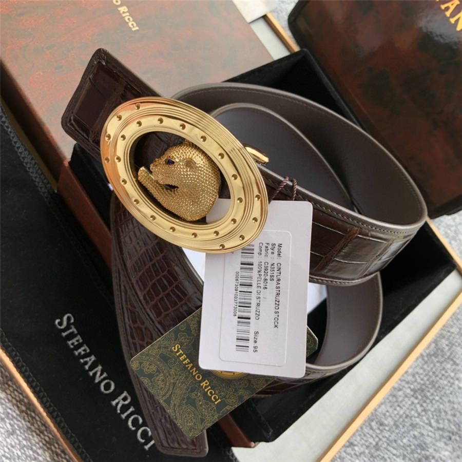 DÂY LƯNG STEFANO RICCI CROCODILE LEATHER DA CÁ SẤU Belt Khóa bạc