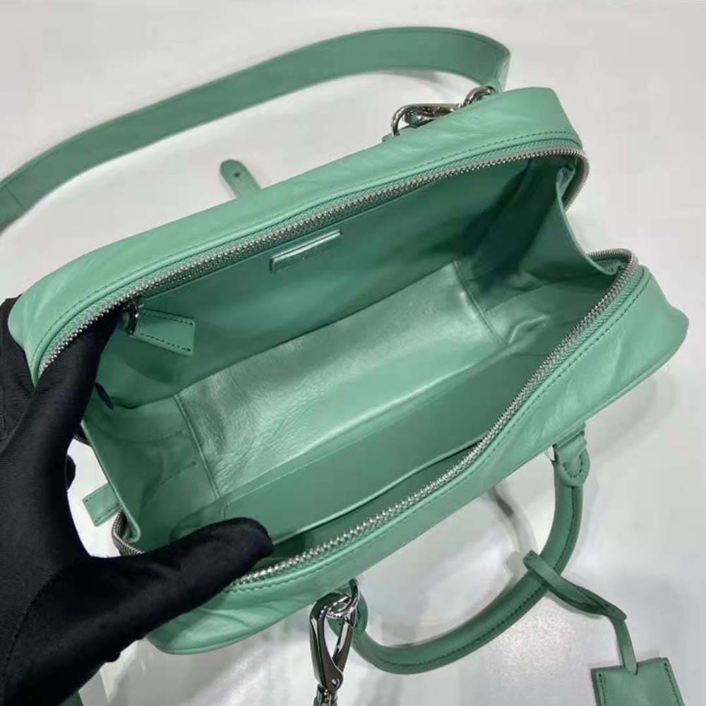 TÚI Prada Women Medium Antique Nappa Leather Top Handle Bag-Green