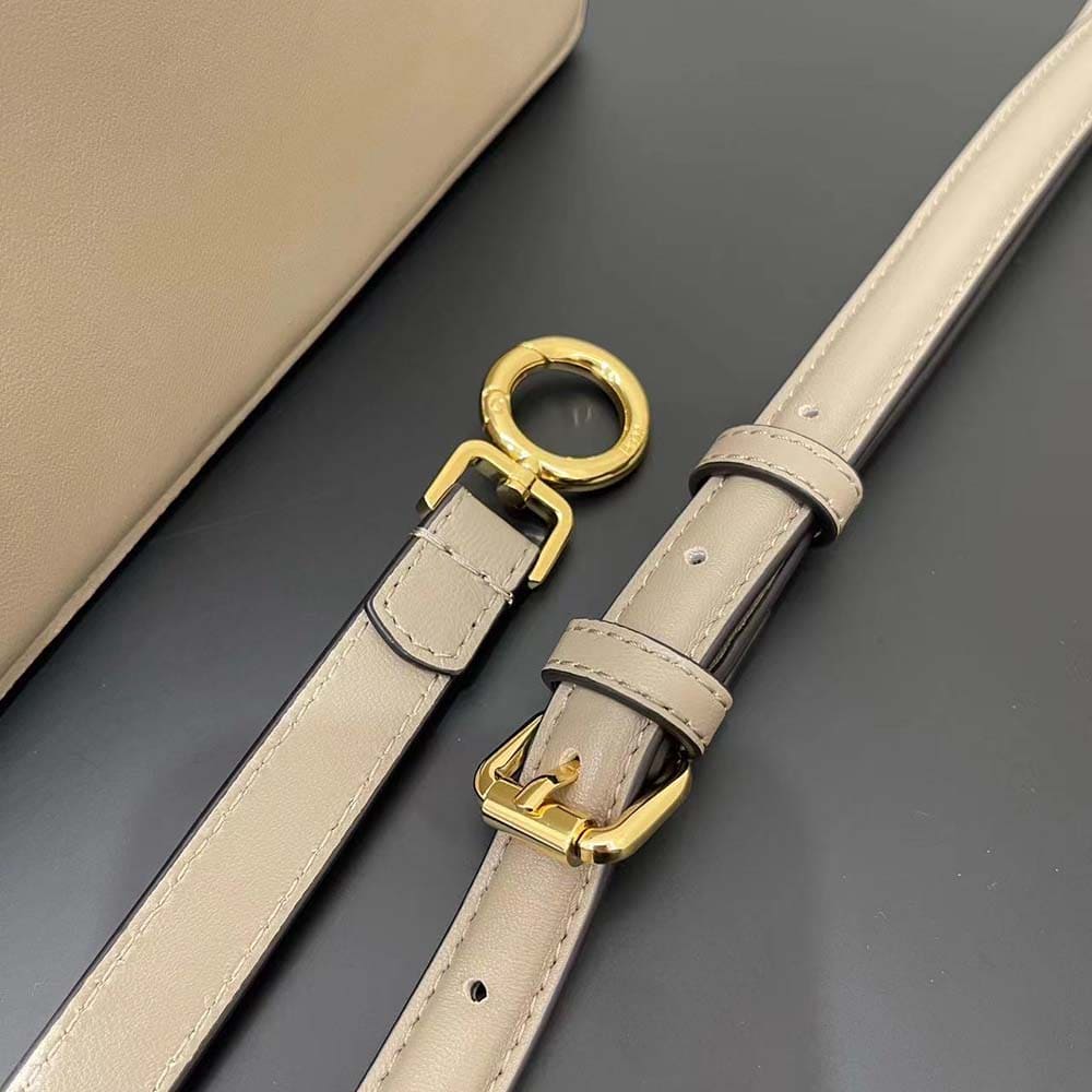 TÚI Fendi Women Peekaboo ISeeU Petite Light Gray Padded Nappa Leather Bag