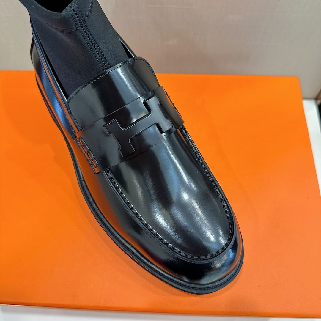 GIÀY HERMES SNEAKER HIGH SPORTS CALFSKIN BLACK