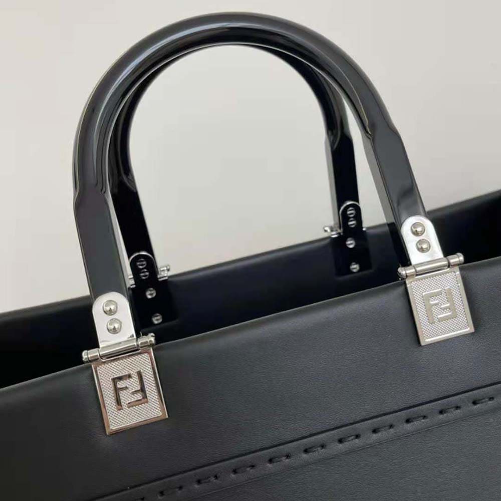 TÚI Fendi Women Sunshine Medium Black Leather Shopper
