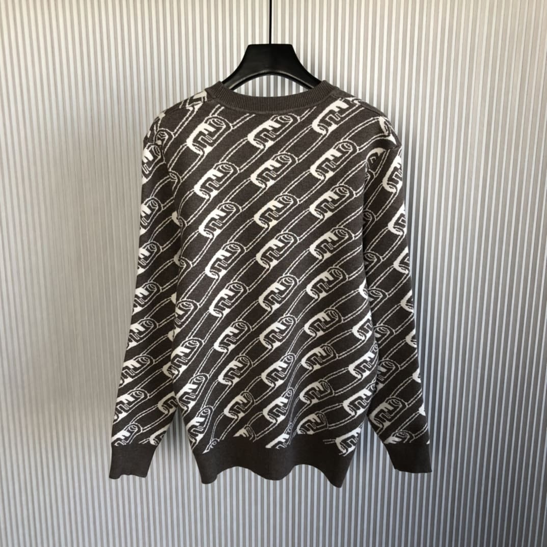ÁO FENDI FF White and Brown Sweater