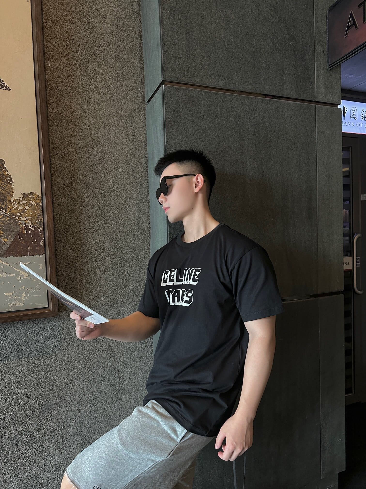 ÁO CELINE T SHIRT MÀU ĐEN UNISEX