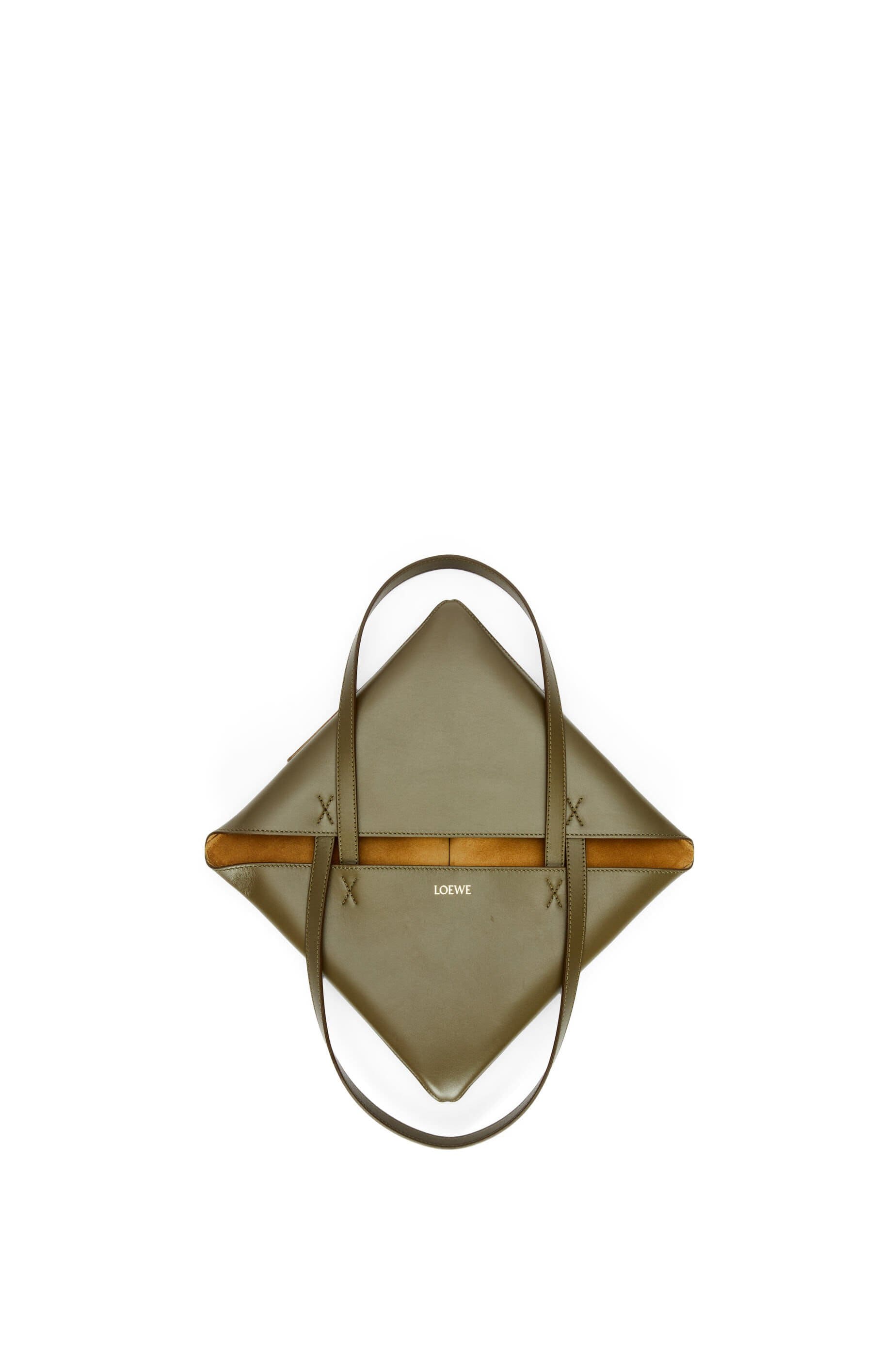 Túi LOEWE Puzzle Fold Tote in shiny calfskin olive