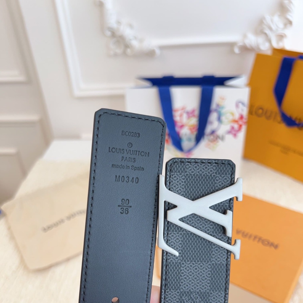 DÂY LƯNG LOUIS VUITTON BLACK MONOGRAM LEATHER Khóa bạc