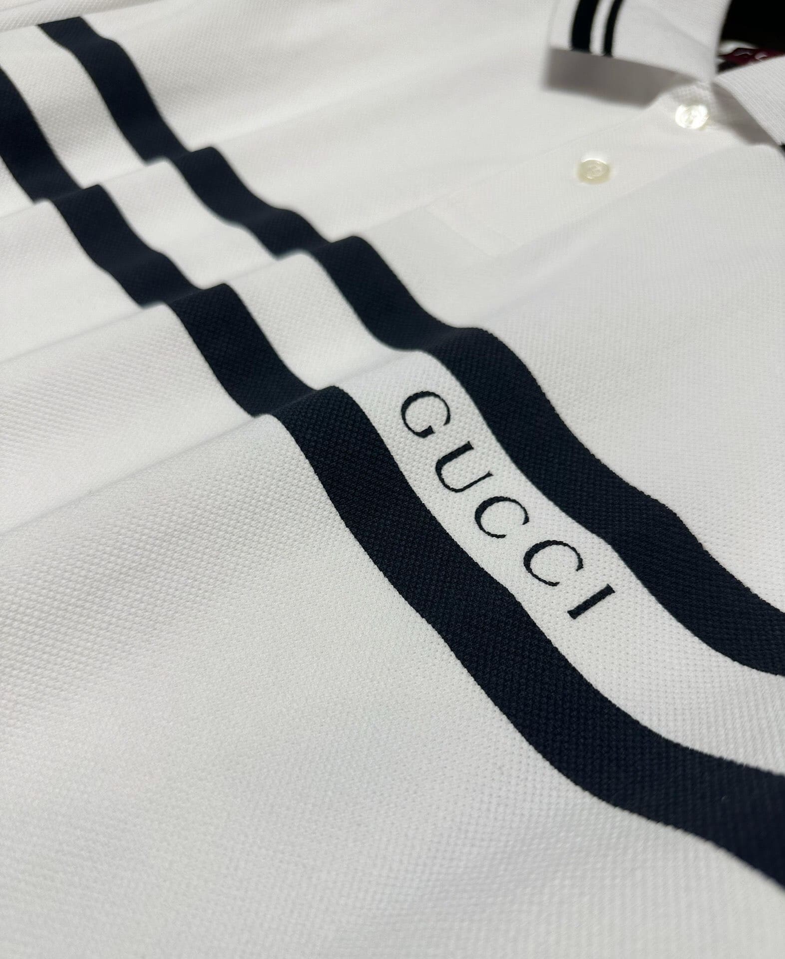 ÁO GUCCI LOGO POLO SHIRT WHITE