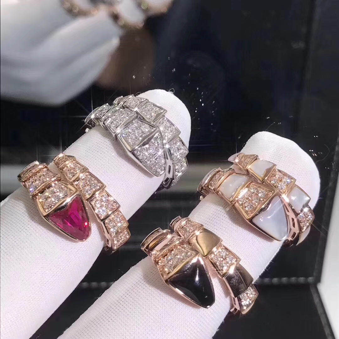 NHẪN BVLGARI Serpenti 18kt white gold diamonds