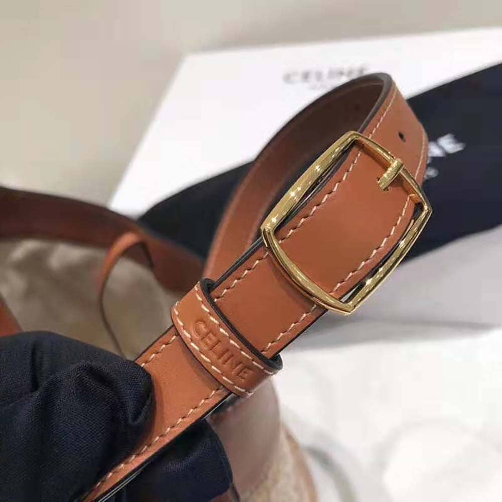 TÚI Celine Women Small Soft Bucket Bag in Triomphe Jacquard and Calfskin