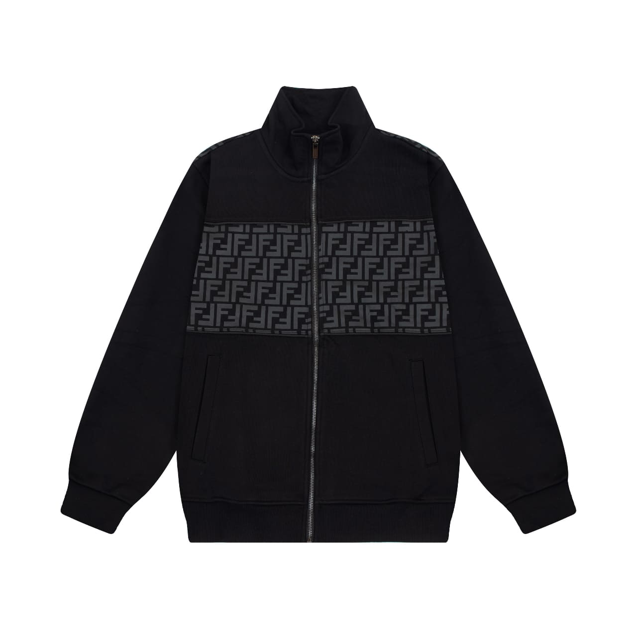 ÁO FENDI FF Zip Black Coat