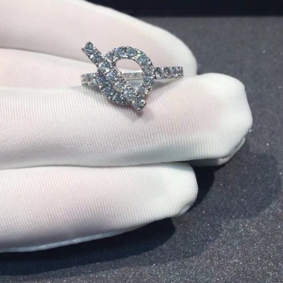NHẪN HERMES PARIS ECHAPPEE HERMES DIAMOND WHITE GOLD 18K