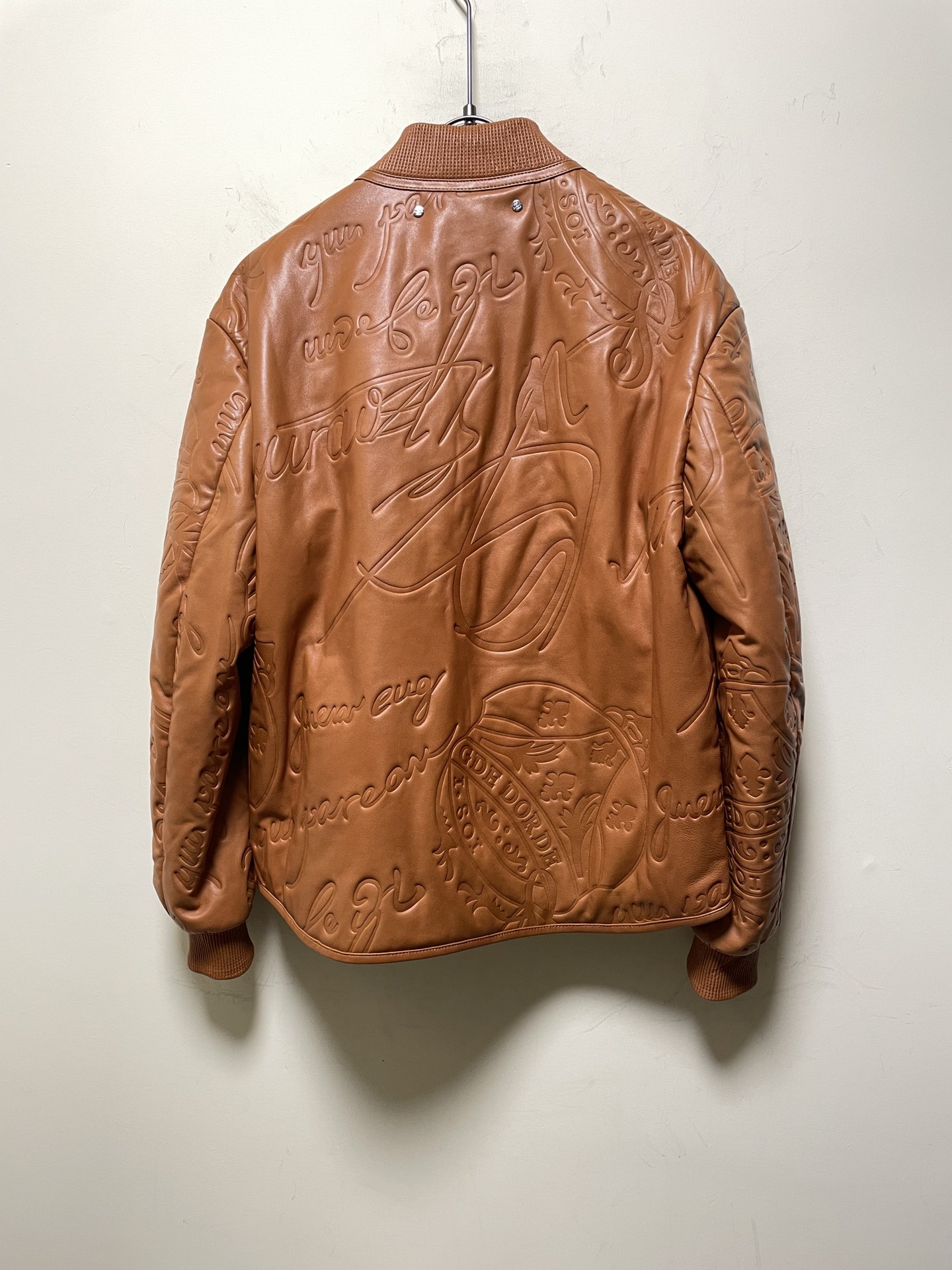 ÁO BERLUTI LEATHER JACKET AMBER