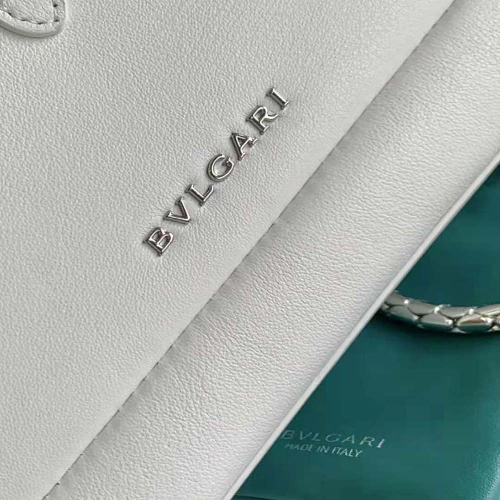 TÚI BVLGARI Women Serpenti Baia Small Shoulder Bag in Calf Leather-White