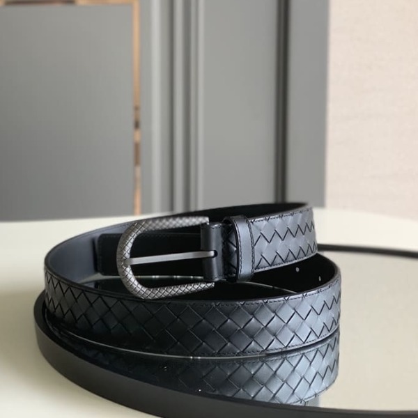 DÂY LƯNG BOTTGA VENETA INTRECCIATO LEATHER Khóa đen mờ