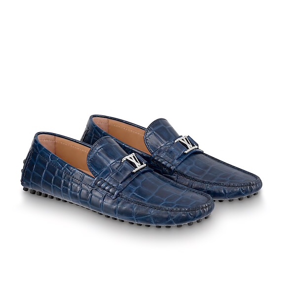 GIÀY LOUIS VUITTON BLUE CROCODILE LOAFERS