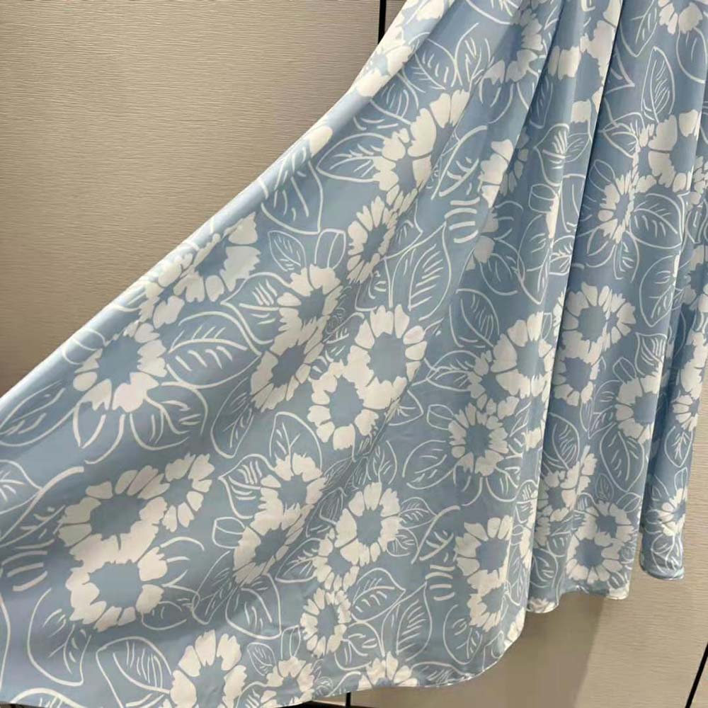 Váy Prada Women Printed Poplin Dress-Blue