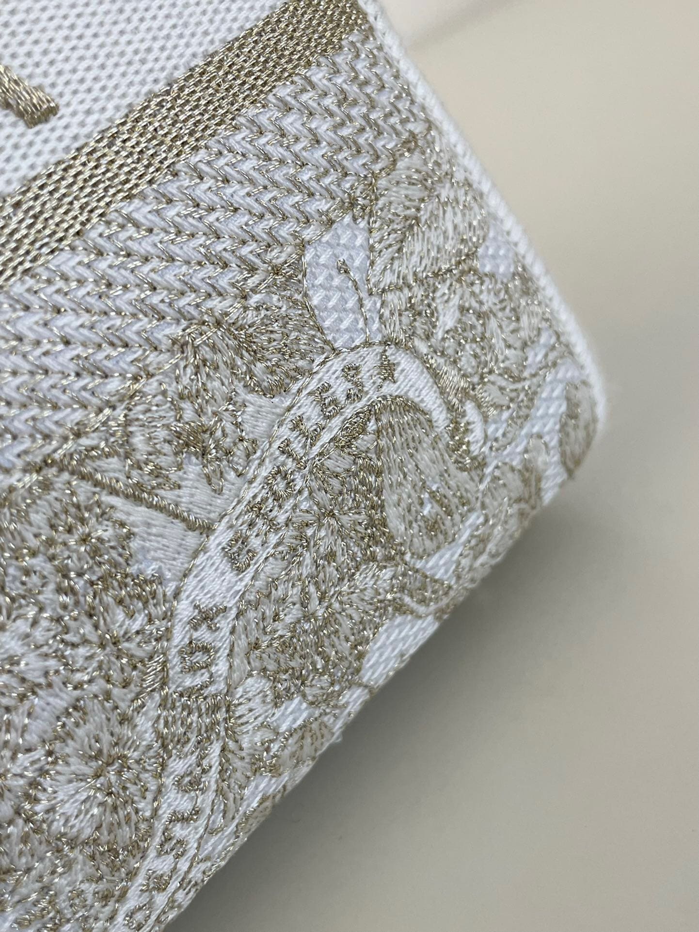 TÚI CHRISTIAN DIOR LADY D-LITE NATURAL EMBROIDERY BAG