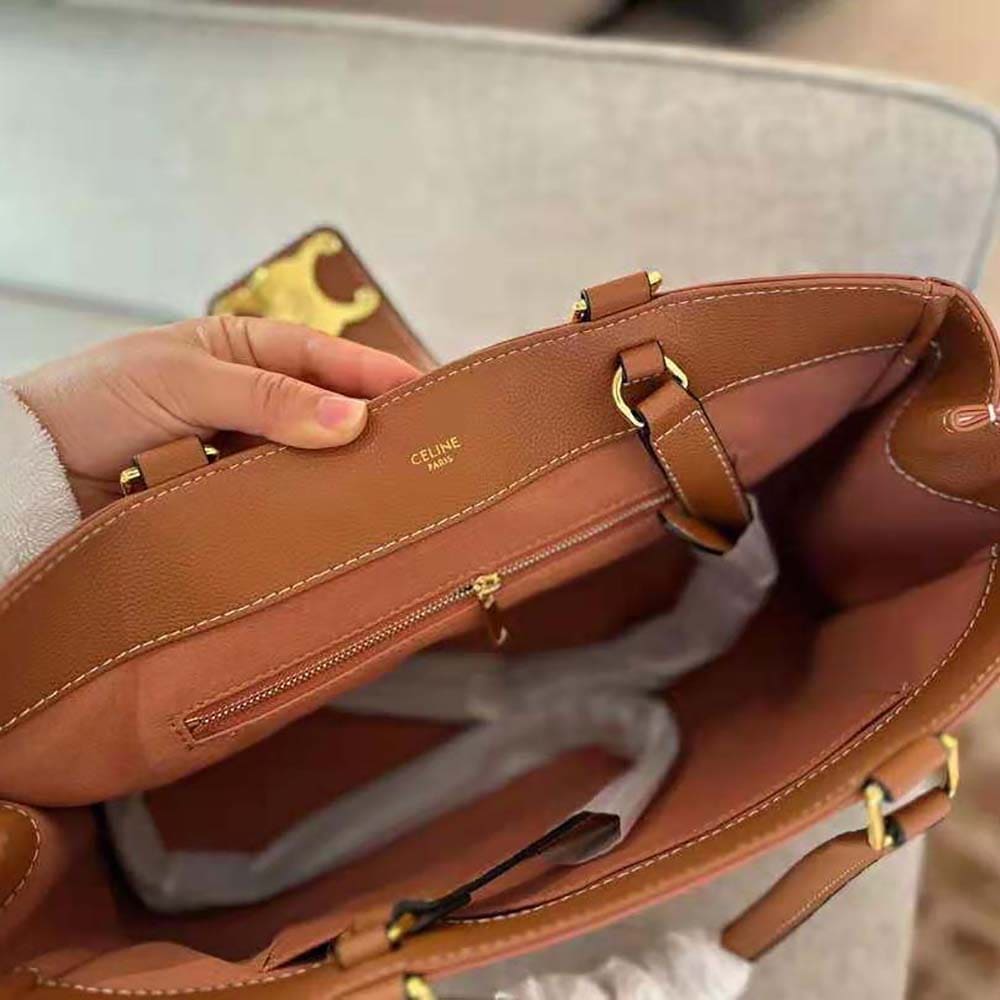 TÚI Celine Women Medium Appoline Bag in Supple Calfskin-Brown